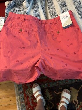 IZOD Men’s Nantucket Red Embroidered Chino Shorts with Lobsters